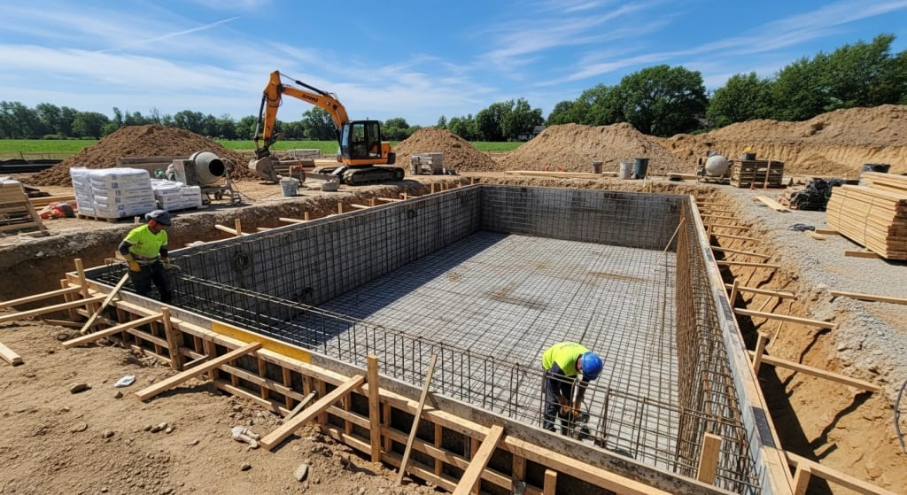 Betonarme havuz inşaat aşaması